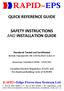 RAPID-EPS SAFETY INSTRUCTIONS AND INSTALLATION GUIDE. American Standard OSHA