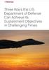 Three Ways the U.S. Department of Defense Can Achieve Its Sustainment Objectives in Challenging Times