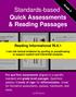 Standards-based Quick Assessments & Reading Passages