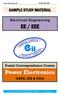 Electrical Engineering EE / EEE. Postal Correspondence Course. Power Electronics. GATE, IES & PSUs
