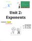 Unit 2: Exponents. 8 th Grade Math 8A - Mrs. Trinquero 8B - Dr. Taylor 8C - Mrs. Benefield