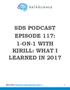 SDS PODCAST EPISODE 117: 1-ON-1 WITH KIRILL: WHAT I LEARNED IN 2017