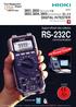 RS-232C. 3801, 3802 (High-accuracy) 3803, 3804, 3805 (Economically priced) & DIGITAL HiTESTER. Support efficient data collection.
