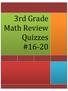 3rd Grade Math Review Quizzes #16-20