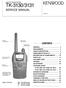 TK-3130/3131 SERVICE MANUAL CONTENTS UHF FM TRANSCEIVER