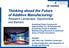 Thinking ahead the Future. of Additive Manufacturing: Research Landscape, Opportunities and Barriers