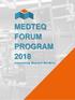 MEDTEQ FORUM PROGRAM 2018 Innovating Beyond Borders