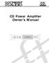 CD Power Amplifier Owner s Manual