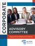 CORPORATE ADVISORY COMMITTEE. Bringing Justice from the Boardroom to Our Communities FPO