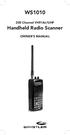 WS Channel VHF/Air/UHF Handheld Radio Scanner OWNER S MANUAL