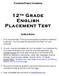 12 th Grade English Placement Test
