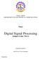 Digital Signal Processing (Subject Code: 7EC2)