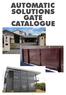 AUTOMATIC SOLUTIONS GATE CATALOGUE