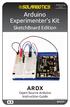 arduino experimentation kit Arduino Experimenter s Kit SketchBoard Edition