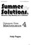 Summer Solutions Common Core Mathematics 4. Common Core. Mathematics. Help Pages