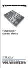 TONEBONE Owner s Manual Kebet Way, Port Coquitlam BC V3C 5W9 tel: fax: