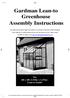 Gardman Lean-to Greenhouse Assembly Instructions