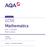 AQA Qualifications. GCSE Mathematics. Unit H Mark scheme H June Version 1: Final mark scheme