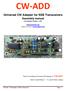 CW-ADD. Universal CW Adapter for SSB Transceivers. Assembly manual. Last updated: October 1,