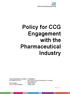 Policy for CCG Engagement with the Pharmaceutical Industry