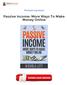 Passive Income: More Ways To Make Money Online PDF