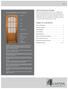 THE ANATOMY OF A DOOR TABLE OF CONTENTS. page 1. Door Construction Shapes and Sizes Wood Species Panel Options...
