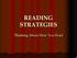 READING STRATEGIES. Thinking About How You Read