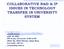 COLLABORATIVE R&D & IP ISSUES IN TECHNOLOGY TRANSFER IN UNIVERSITY SYSTEM