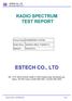 RADIO SPECTRUM TEST REPORT. BioStation Mifare TC(BSM-TC) Suprema Inc. ESTECH CO., LTD