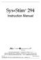 Sys * Stim 294. Instruction Manual
