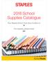 2018 School Supplies Catalogue
