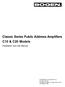Classic Series Public Address Amplifiers C10 & C20 Models