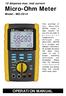 10 Amperes max. test current Micro-Ohm Meter Model : MO-2014 OPERATION MANUAL