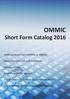 OMMIC Short Form Catalog 2016