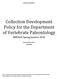 Collection Development Policy for the Department of Vertebrate Paleontology