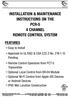 INSTALLATION & MAINTENANCE INSTRUCTIONS ON THE PCR-5 4 CHANNEL REMOTE CONTROL SYSTEM