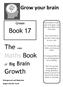 Book 17. The wee Maths Book. Growth. Grow your brain. Green. of Big Brain. Guaranteed to make your brain grow, just add some effort and hard work