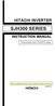 SJH300 SERIES HITACHI INVERTER INSTRUCTION MANUAL. Three phase input 200/400V class. After reading this manual, keep it handy for future reference.
