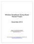 Wireless Broadband Zoning Bylaw Review Project. December 2012