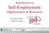 Self-Employment: Opportunities & Resources