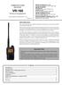 VR-160. Technical Supplement COMMUNICATIONS RECEIVER. Important Note. Contents