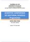 SCIENTIFIC CONFERENCE OF DOCTORAL SCHOOLS Programmes