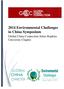 2014 Environmental Challenges in China Symposium. Global China Connection Johns Hopkins University Chapter