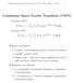 Continuous Space Fourier Transform (CSFT)