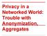 Privacy in a Networked World: Trouble with Anonymization, Aggregates