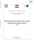 Questionnaire Design for the Large Sample Household Survey - Draft -