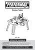 Router Table OPERATOR S MANUAL