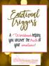 Emotional Triggers. A Workbook helping you uncover the truth of your emotions!