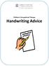 Children s Occupational Therapy. Handwriting Advice