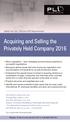 Acquiring and Selling the Privately Held Company 2016